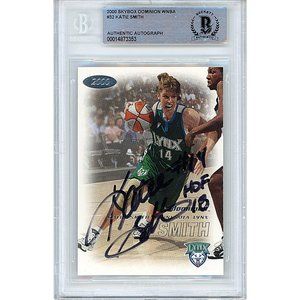 Katie Smith Signed 2000 WNBA Dominion Basketball Card Beckett Lynx Autograph